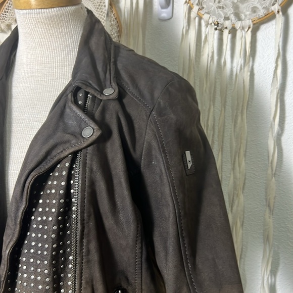Mauritius Ombre Vegetable Tanned Leather Moto Jacket Size XL - Picture 3 of 16